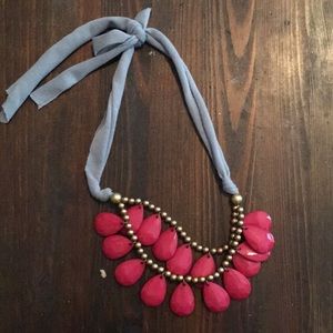 Pink tie necklace